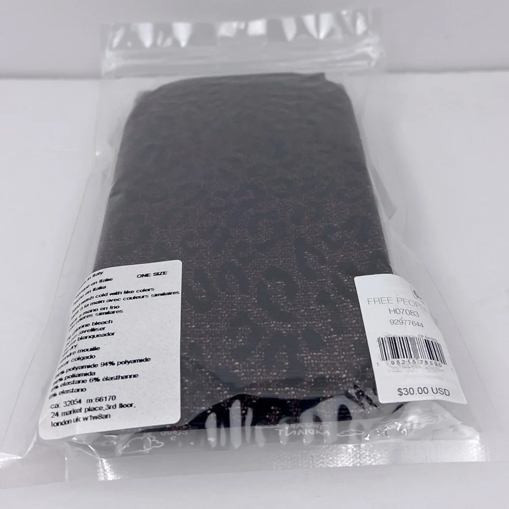 FREE PEOPLE TIGHTS, BROW & BLACK COLOR, ONE SIZE FITS ALL,94%POLYAMID 6%ELASTANE - Picture 13 of 16